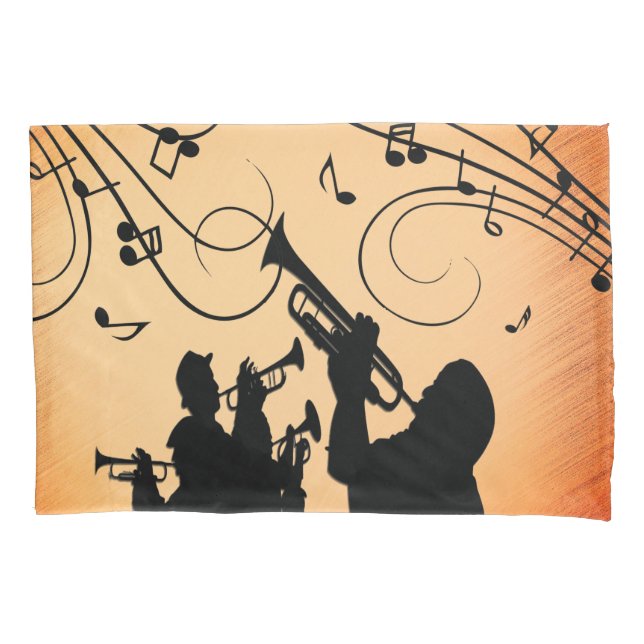 Housse D'oreillers Section Trumpet Jazz Musique Orange Rust (devant)