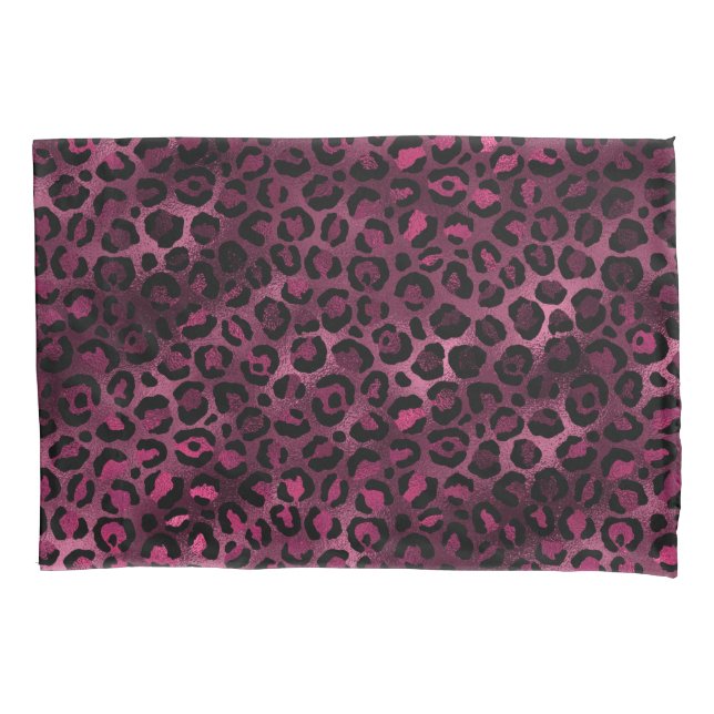 Housse D'oreillers Série Burgundy et Gold Leopard Design 9 (devant)