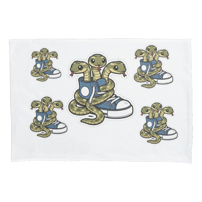 Housse D'oreillers Serpents sur chaussures (devant)