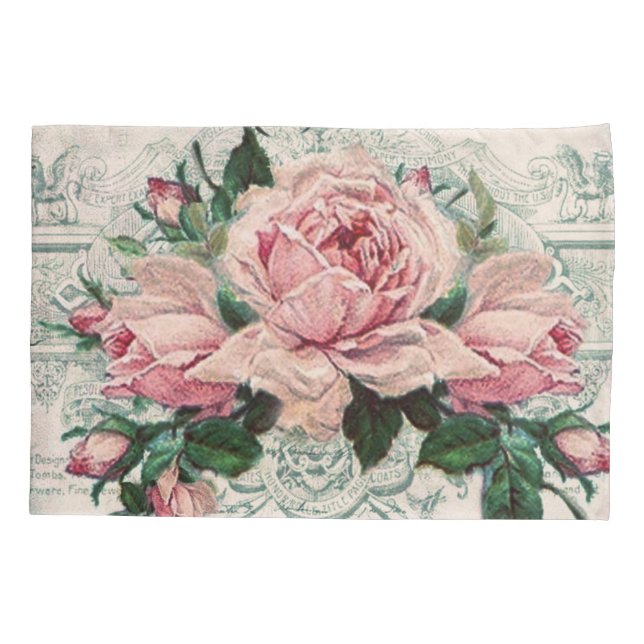 Housse D'oreillers shabby chic, découpage, victorien, français chic,  (Dos)