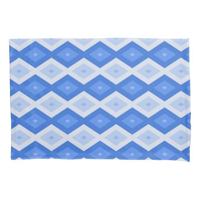 Housse D'oreillers Shades of blue diamond pattern (devant)