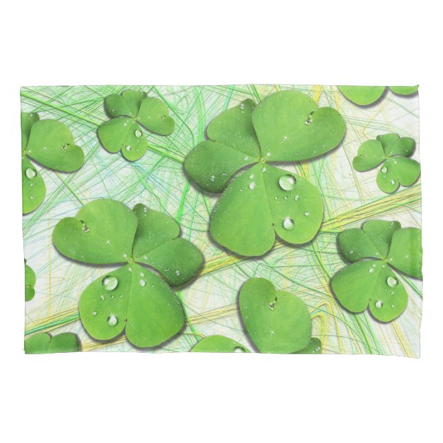 Housse D'oreillers Shamrock vert St Patrick's (devant)