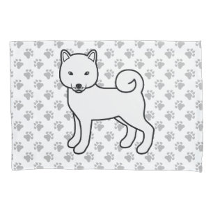 Housse D'oreillers Shiba Inu blanc Chien de dessin animé mignon & pat