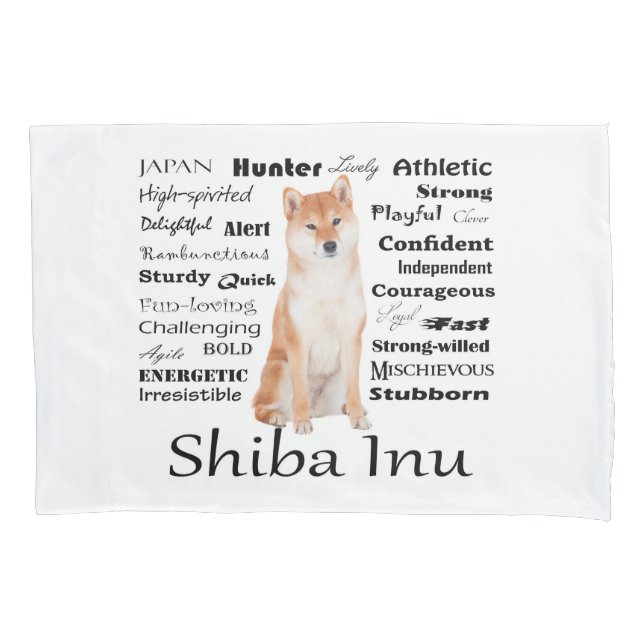 Housse D'oreillers Shiba Inu Traits Pillowcase (devant)