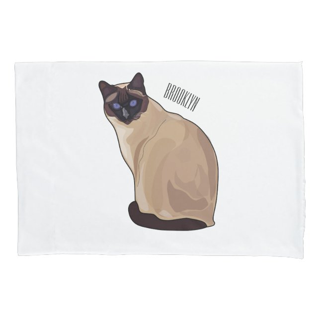 Housse D'oreillers Siamese cat cartoon (devant)