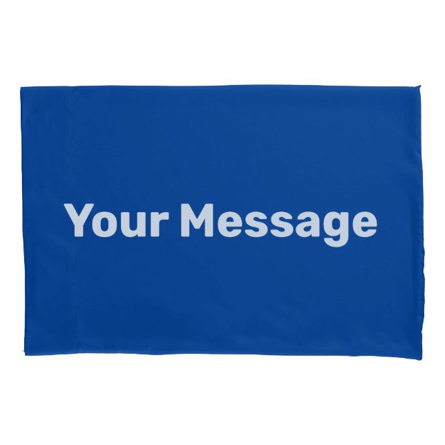 Housse D'oreillers Simple bleu et blanc Ajouter votre Modèle de messa (devant)