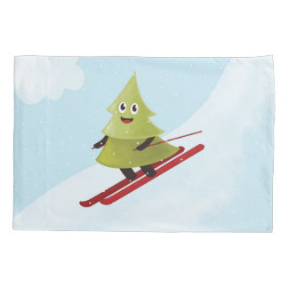 Housse D'oreillers Ski Pine Arbre Cute Sports Neige hiver