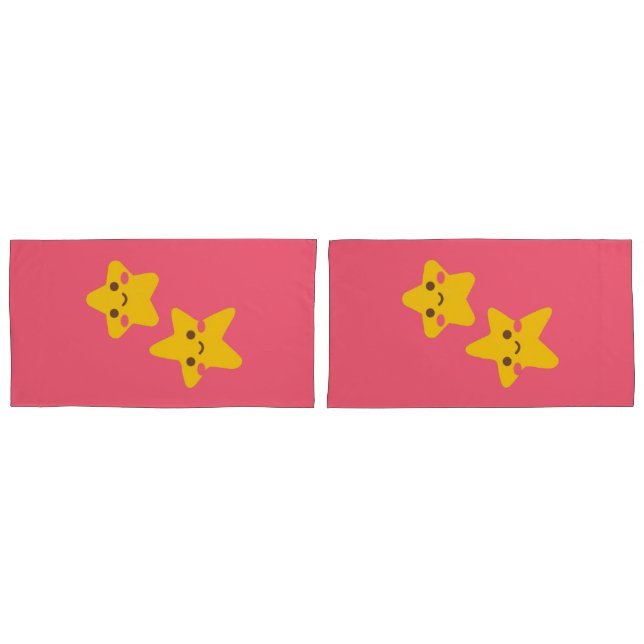 Housse D'oreillers Smiling Stars Pillowcase (devant-Set)
