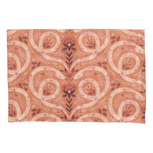 Housse D'oreillers Snake floral folk : Vintage symétrique
