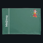 Housse D'oreillers Snowman Christmas Nom personnalisé<br><div class="desc">Améliorez votre jeu d'accessoires de literie de Noël avec ce coque coussin bonhomme de neige mignon. Ajoutez un nom à ce joli design en cliquant sur le lien "Personnaliser" ci-dessus</div>