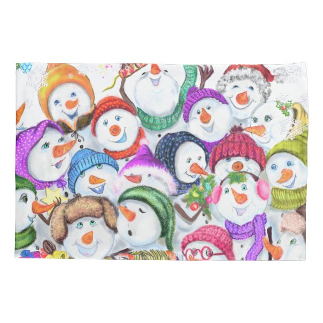 Housse D'oreillers Snowmans Noël Coussin Coque cadeau  (Dos)