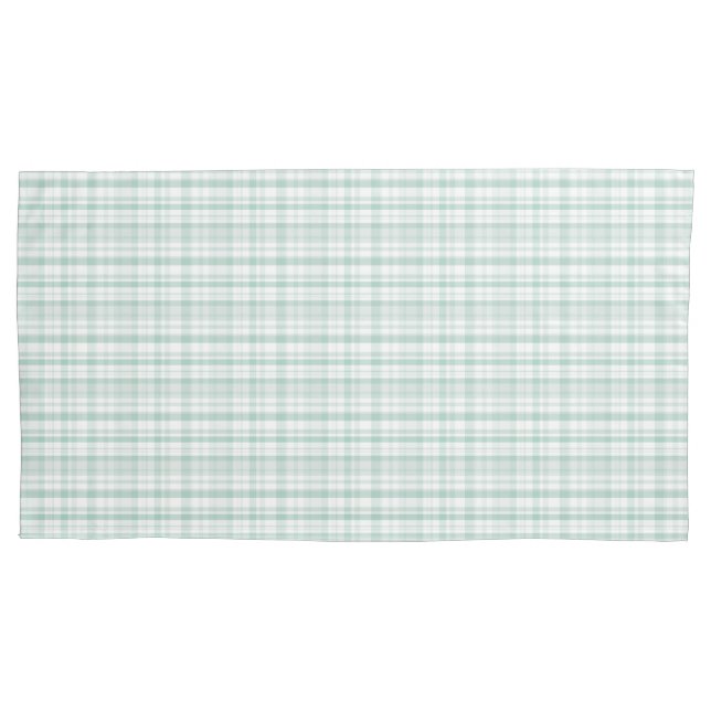 Housse D'oreillers Soft Pastel Mint Plaid King (devant)