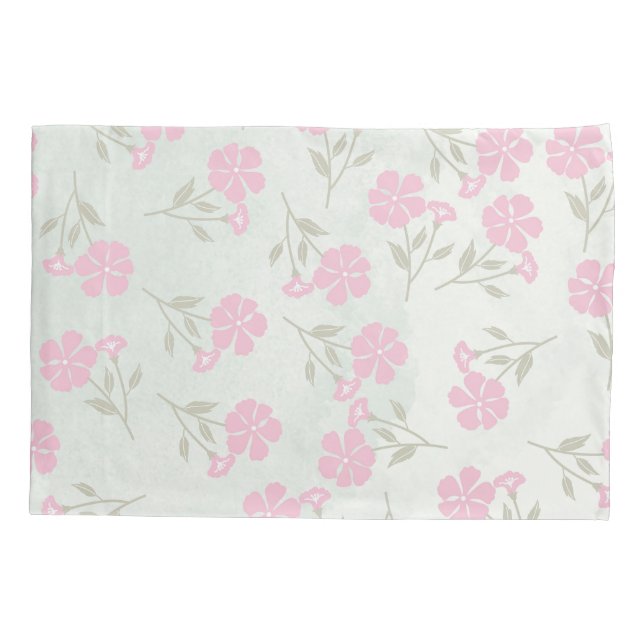 Housse D'oreillers Soft Pink Floral Pillowcase (Dos)
