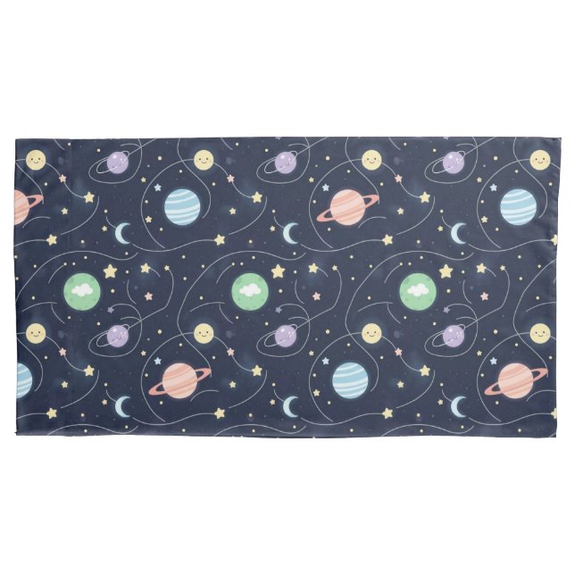 Housse D'oreillers Solar System Planets Seamless Pattern (devant-gauche)