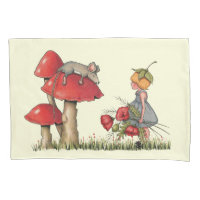 Souris dormant sur un champignon, fille avec des