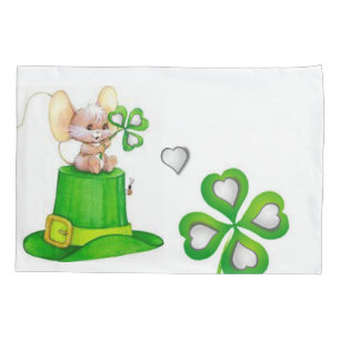 Housse D'oreillers Souris du jour de St Patrick de caisse de coussin