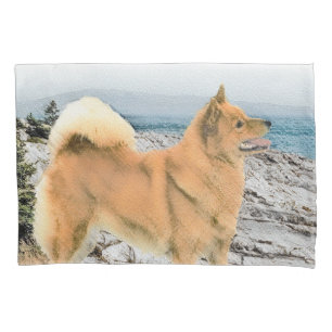 Housse D'oreillers Spitz finlandais à Seashore Peinture - Chien Art