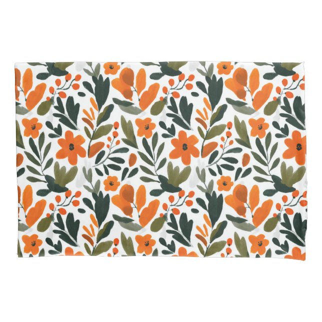 Housse D'oreillers Spring Orange Flowers Chic Elegant Floral Pattern (devant)