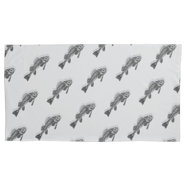 Housse D'oreillers Squelette de poisson (devant)