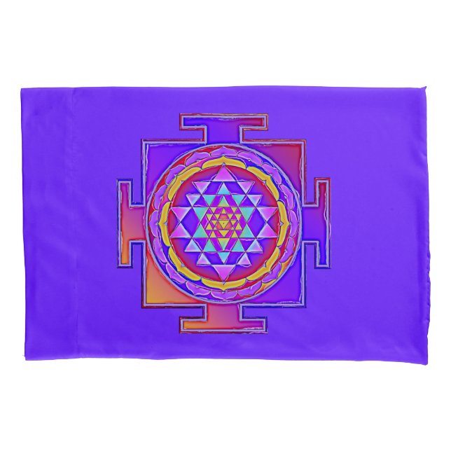 Housse D'oreillers Sri Yantra - Symbole hindouiste Design 1 (devant)