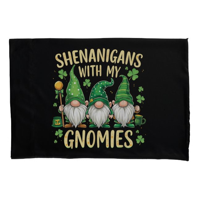 Housse D'oreillers St Patrick’s Day Lucky Shamrock Gnome  (devant)