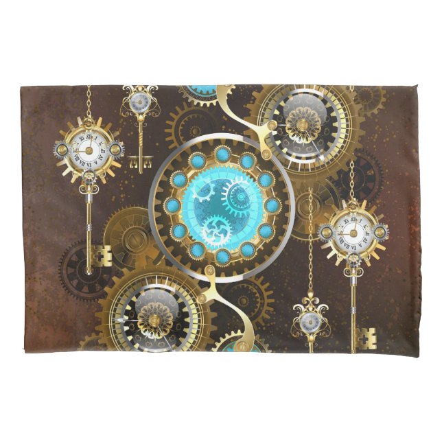 Housse D'oreillers Steampunk Rusty Background (devant)