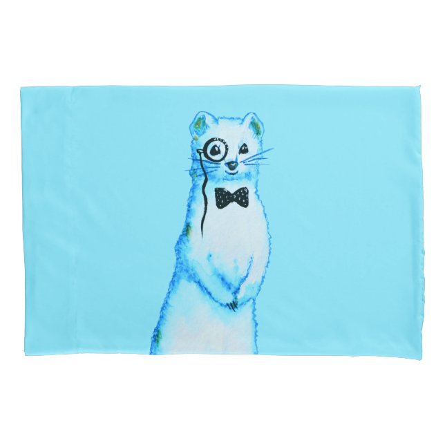 Housse D'oreillers Stoat blanc Ermine Cute Ferret Lover Art (devant)