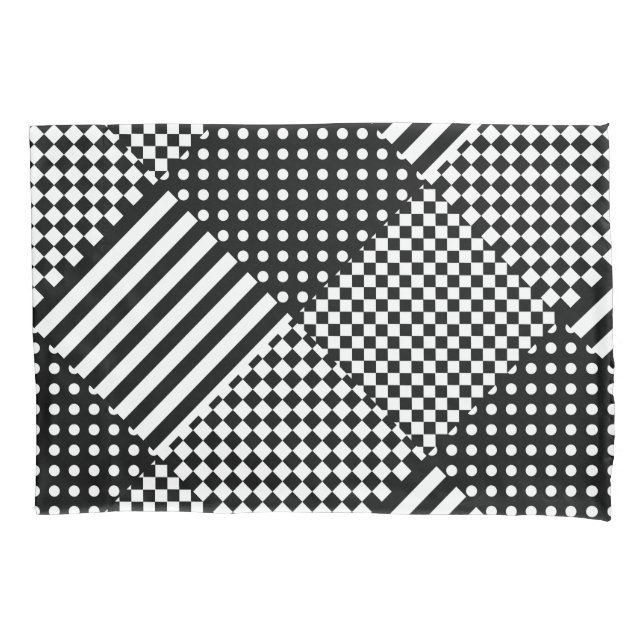 Housse D'oreillers Stripes Check Harlequin Pois Conception mixte (devant)