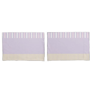 Housse D'oreillers Stripes Pop Couleur - Rose Pastel, Jaune & Violet