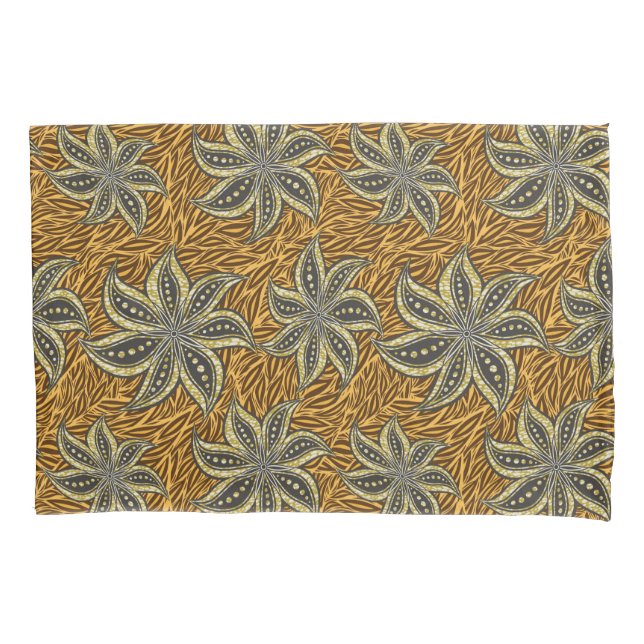 Housse D'oreillers Style Batik Floral Abstrait africain (devant)
