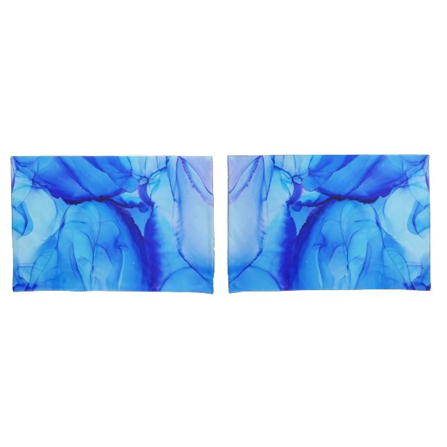 Housse D'oreillers Style d'Imaginaire bleu Abstrait (devant-Set)