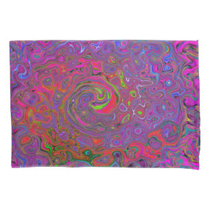 Housse D'oreillers Super psychédélique Magenta Retro Liquide Swirl