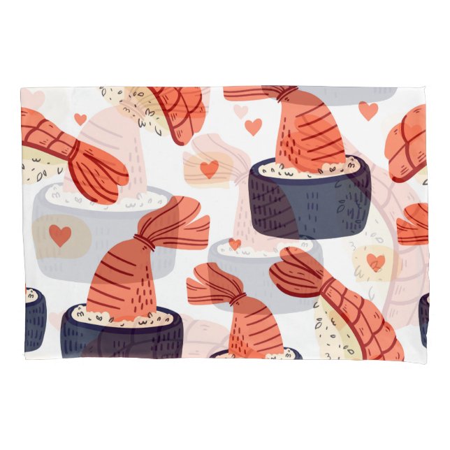Housse D'oreillers Sushi Japonais nourriture Motif sans soudure (devant)