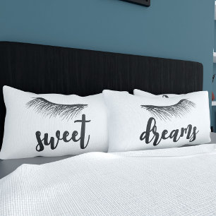 Housse D'oreillers Sweet Dreams Yeux Asleep Lashes Coussin ensemble C