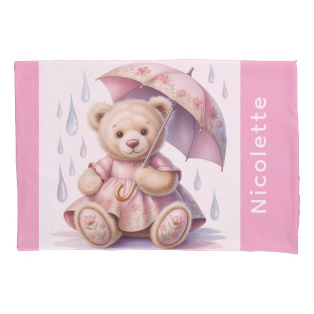 Housse D'oreillers Sweet Teddy Bear Girl Baby Shower Gift (devant)