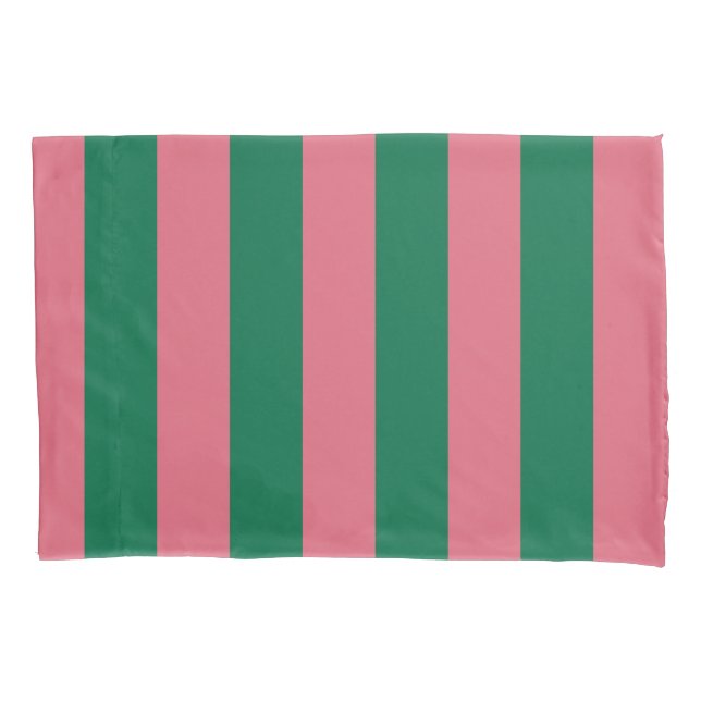 Housse D'oreillers Sweetheart Rose Pickle Rayure Verte (devant-gauche)