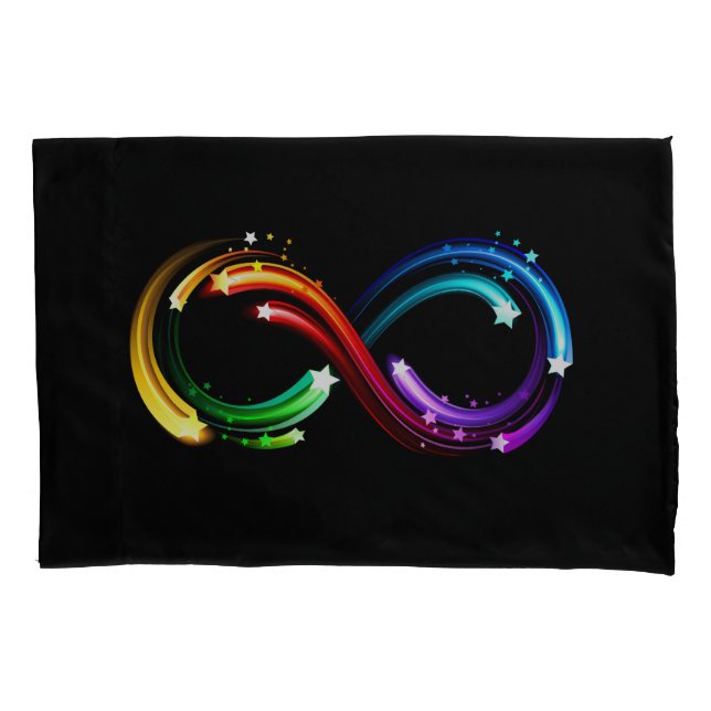 Housse D'oreillers Symbole de l'infini de comètes arc-en-ciel (devant)