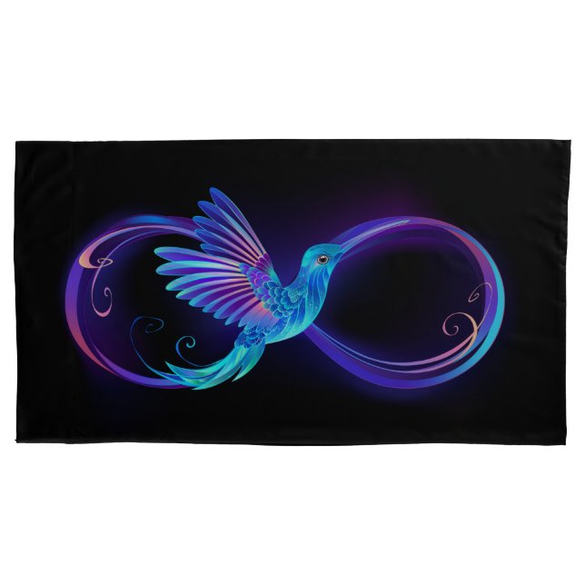 Housse D'oreillers Symbole de Neon Infinity par Glowing Hummingbird (devant)