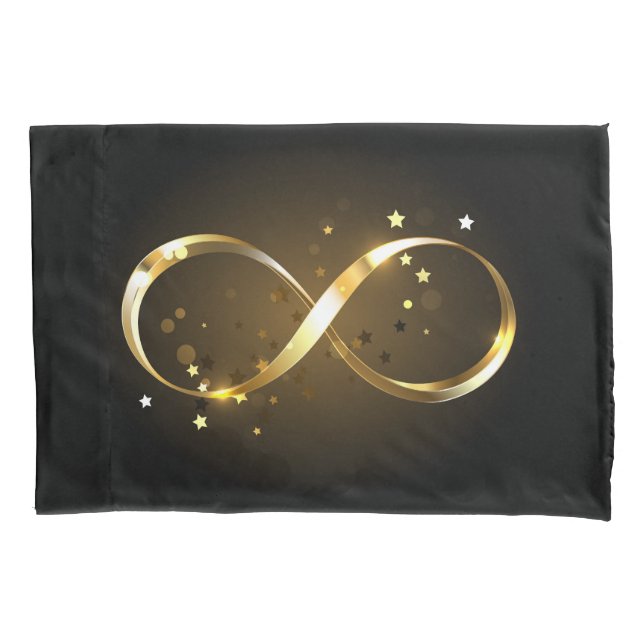 Housse D'oreillers Symbole d'infini doré (devant)