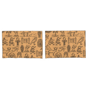 Housse D'oreillers SYMBOLE Hiéroglyphique égyptien Arrière - plan