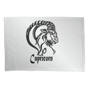 Housse D'oreillers SYMBOLE Zodiaque Capricorne et symbole Argent