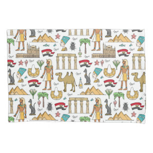 Housse D'oreillers Symboles de couleur de motif de l'Egypte