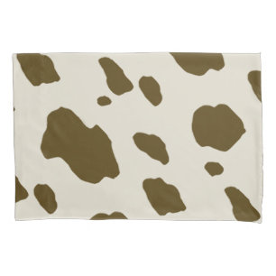 Housse D'oreillers Taches latérales simples de vache à brun