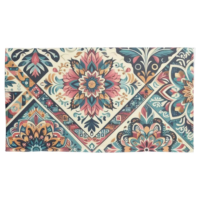 Housse D'oreillers Taille du roi motif BOHO (devant)