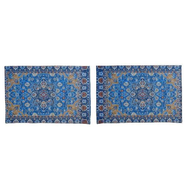 Housse D'oreillers Tapis persan turc antique (devant-Set)