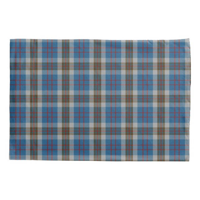 Housse D'oreillers Tartan de gris bleu de Thompson de clan (Dos)