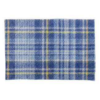 Housse D'oreillers Tartan jaune bleu : Plaid tendance