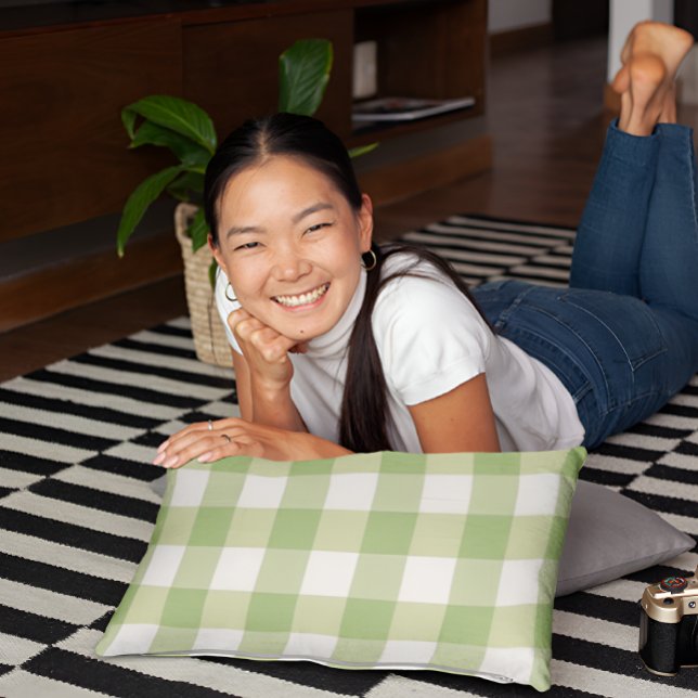 Housse D'oreillers Tea Green À damiers Coussin Coque (Créateur téléchargé)