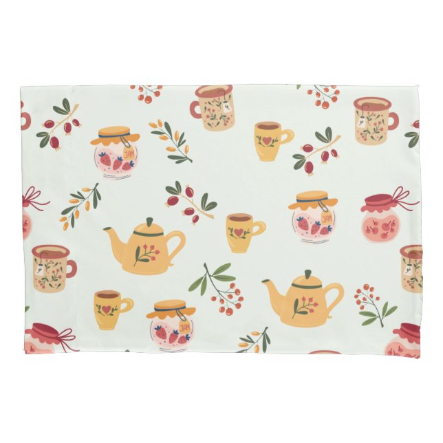 Housse D'oreillers Tea Time Motif sans faille (devant)