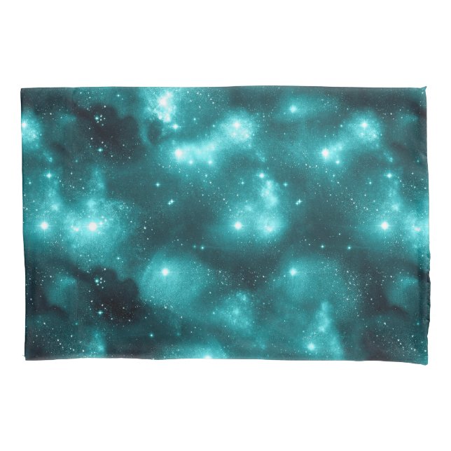 Housse D'oreillers Teal Galaxy Series Design 3 (devant-gauche)